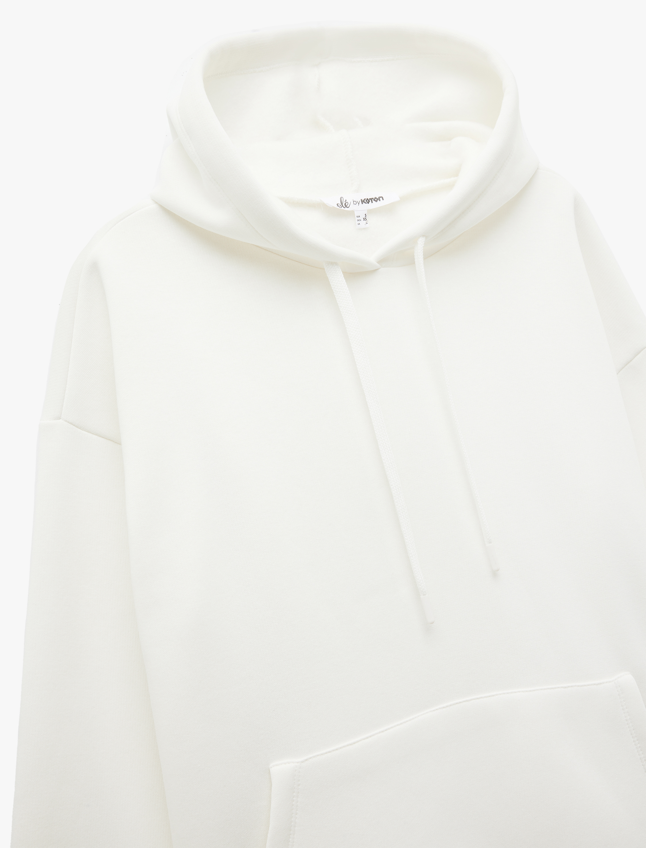   Üç İplik Şardonlu Kanguru Cepli Basic Kapüşonlu Sweatshirt