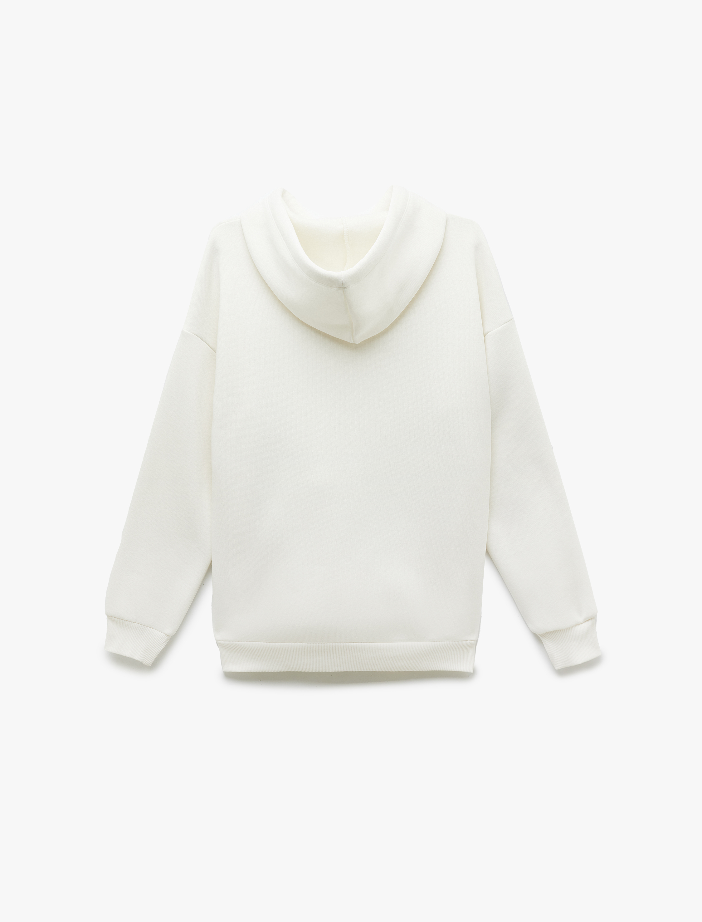   Üç İplik Şardonlu Kanguru Cepli Basic Kapüşonlu Sweatshirt