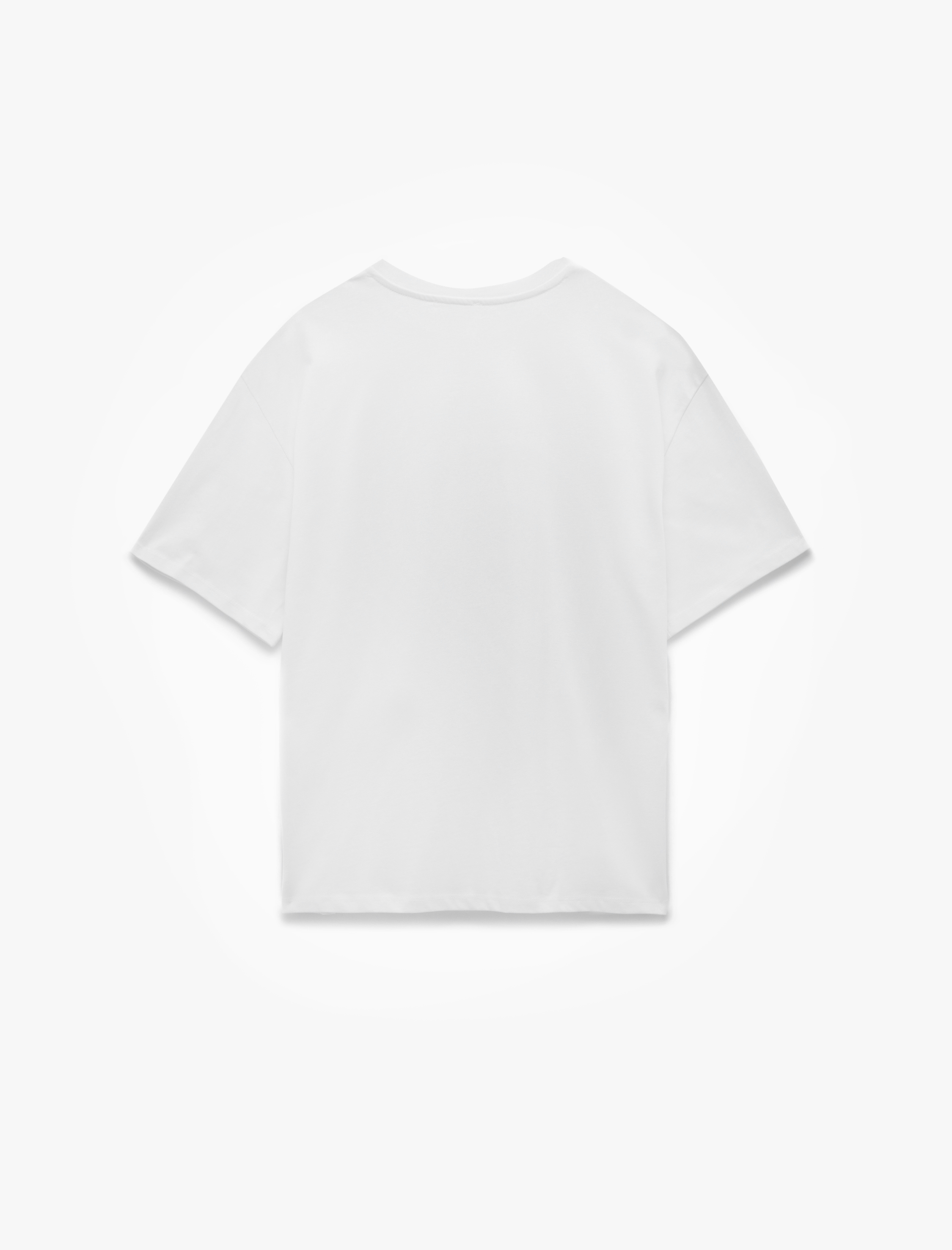   Pamuklu Kısa Kollu Bisiklet Yaka Basic Oversize Tişört