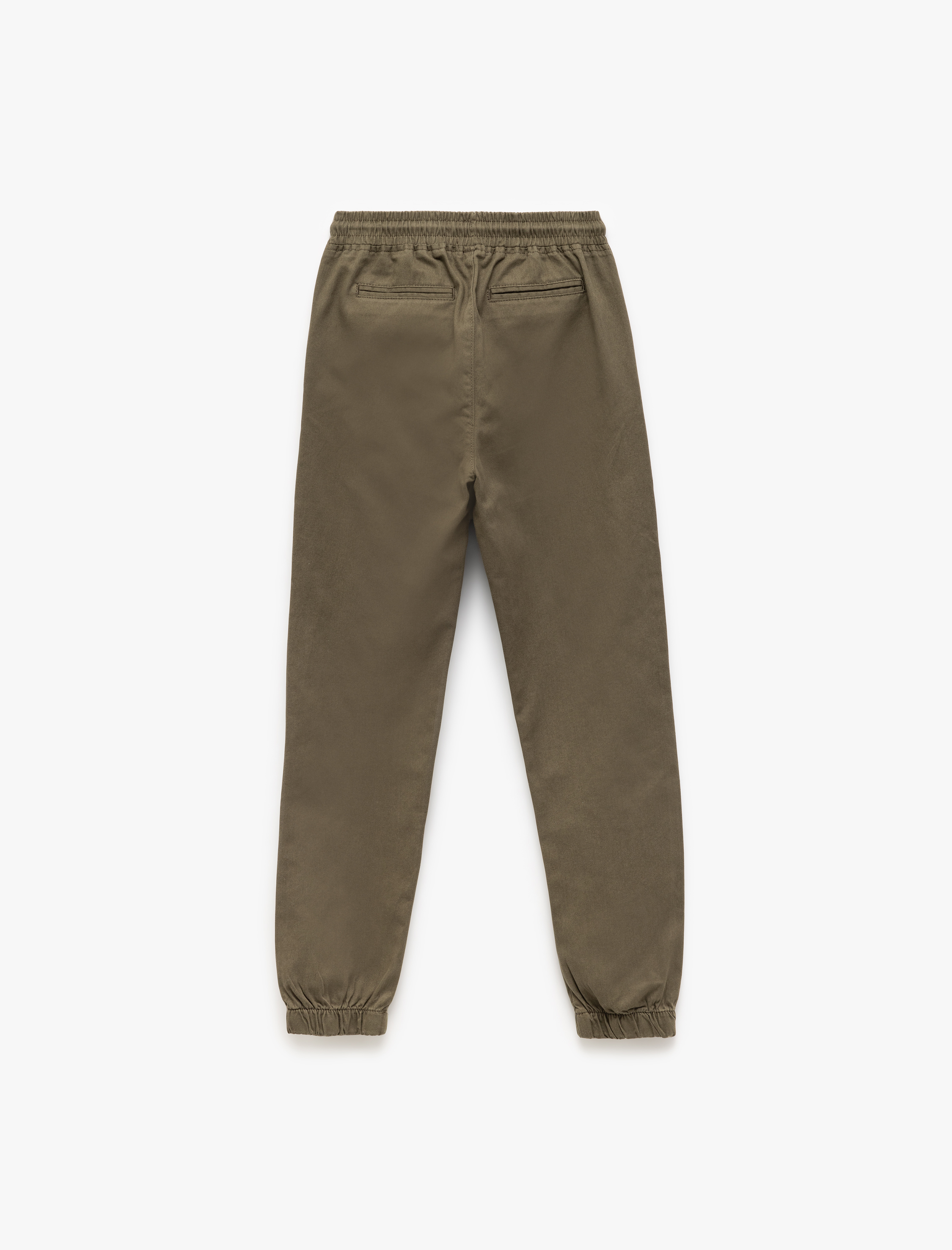  Erkek Çocuk Beli Bağcıklı Cep Detaylı Pamuklu Gabardin Jogger Pantolon