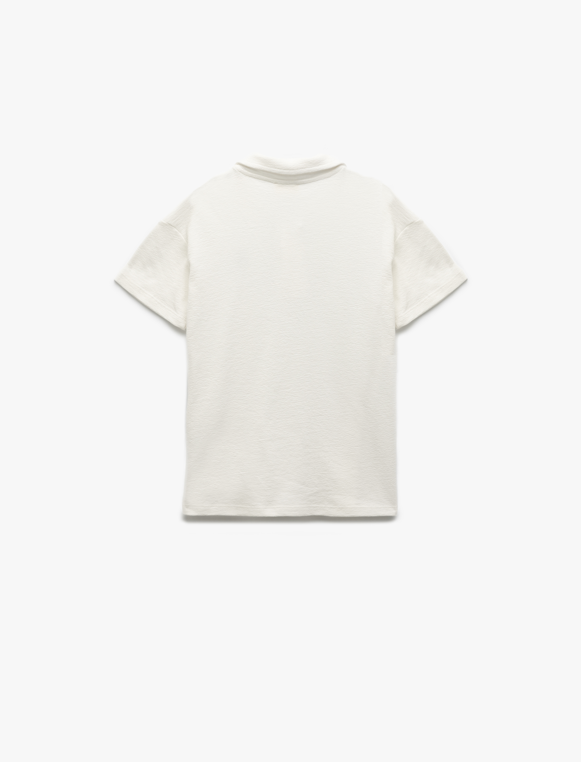  Erkek Çocuk Pamuklu Havlu Kumaş Kısa Kollu İşleme Detaylı Polo Yaka Tişört