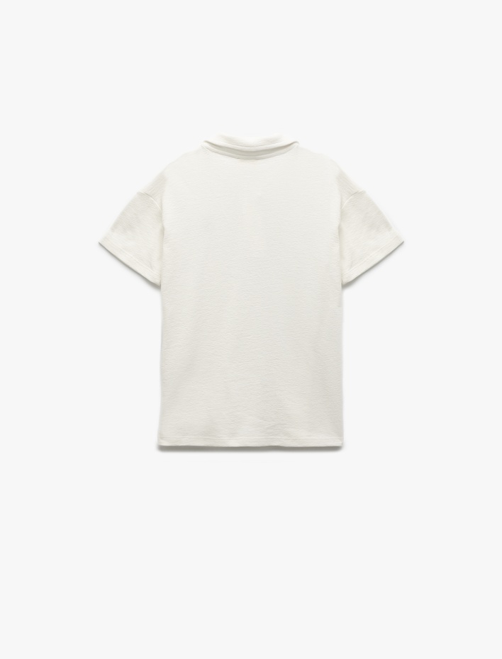 Erkek Çocuk Pamuklu Havlu Kumaş Kısa Kollu İşleme Detaylı Polo Yaka Tişört