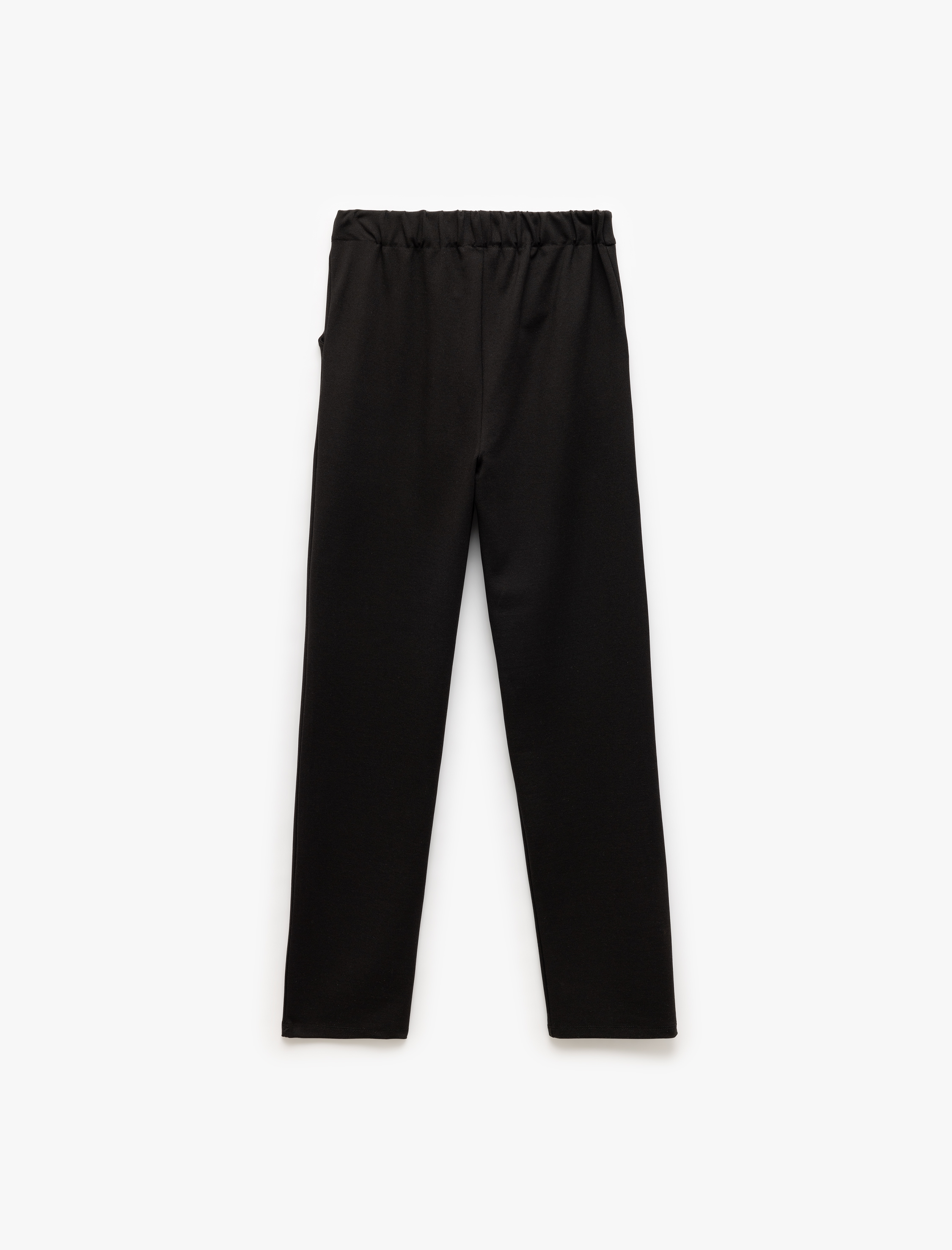  Kız Çocuk Beli Lastikli Cepli Düz Normal Paça Pantolon