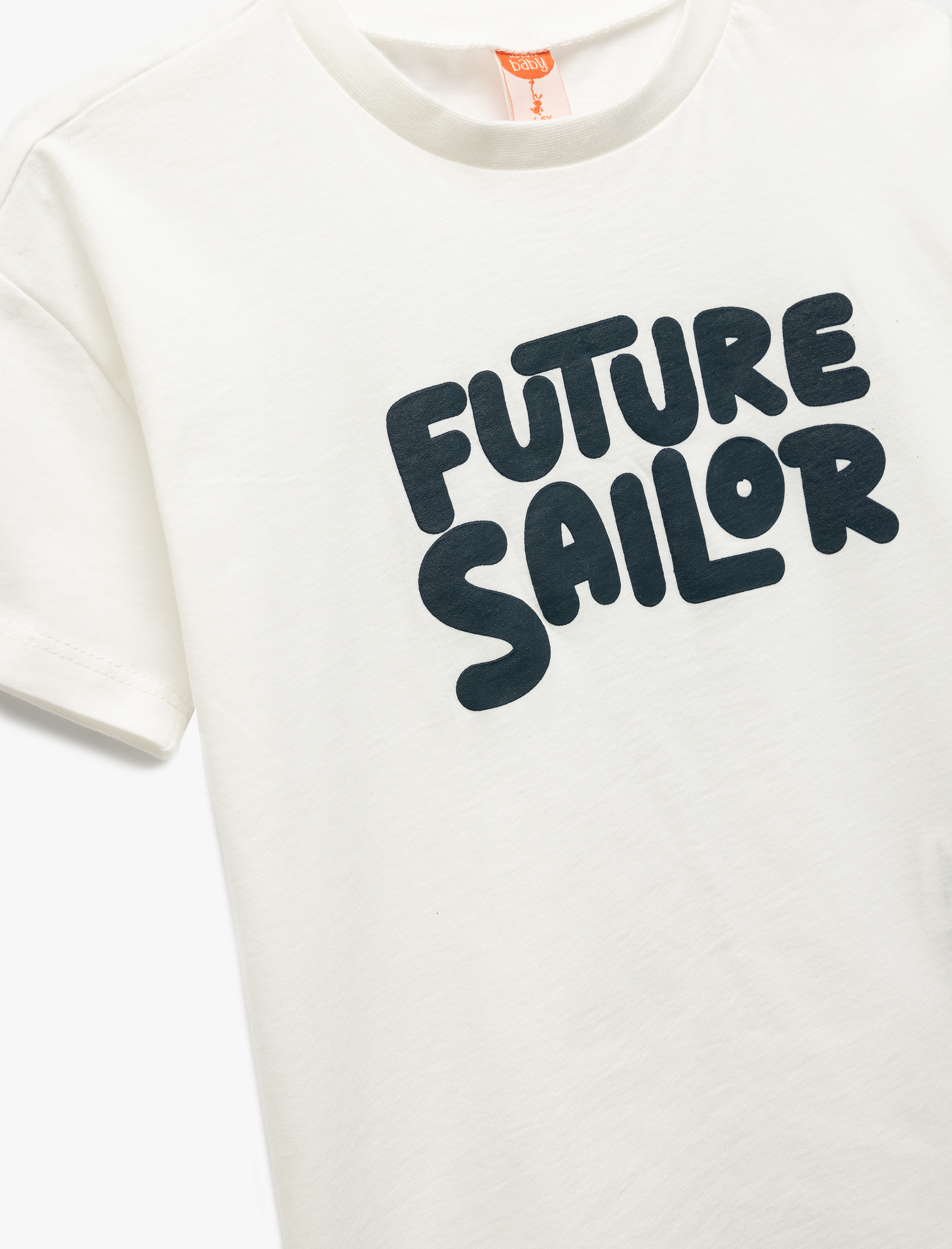  Erkek Bebek Pamuklu Kısa Kollu Bisiklet Yaka Baskılı Tişört