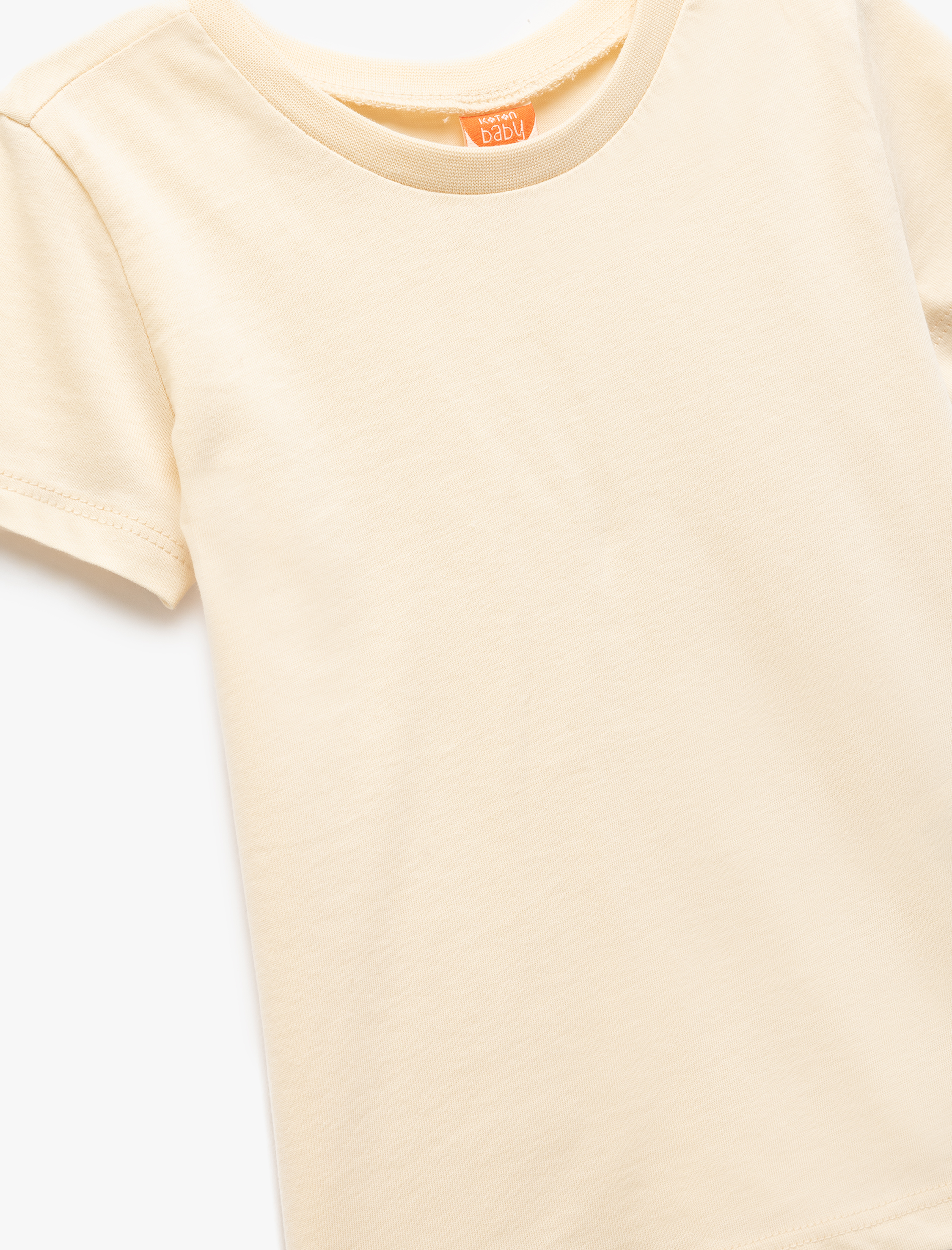  Kız Bebek Kısa Kollu Bisiklet Yaka Pamuklu Basic Tişört