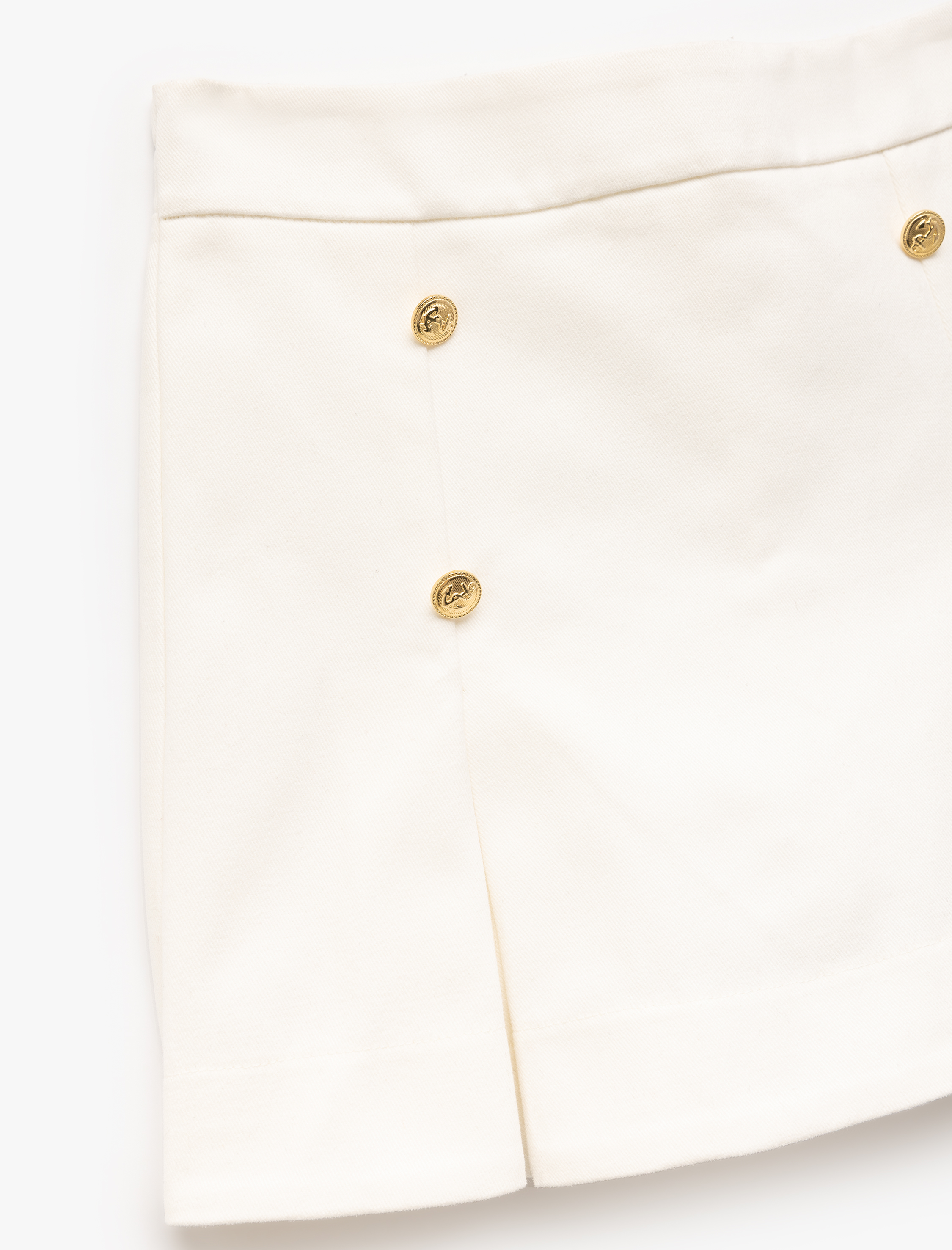  Kız Çocuk Gabardin Pamuklu Düğme Detaylı Yırtmaçlı Mini Şort Etek