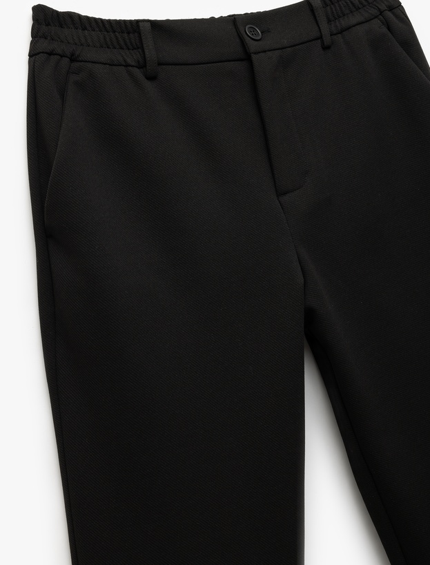 Beli Lastikli Cep Detaylı Düğmeli Chino Pantolon_2