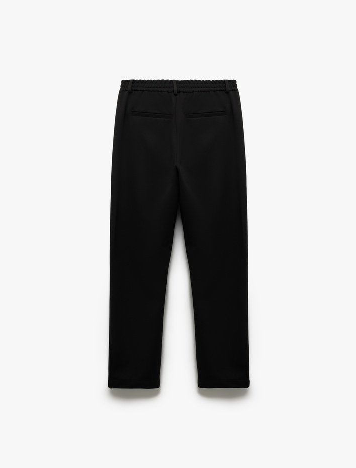  Beli Lastikli Cep Detaylı Düğmeli Chino Pantolon