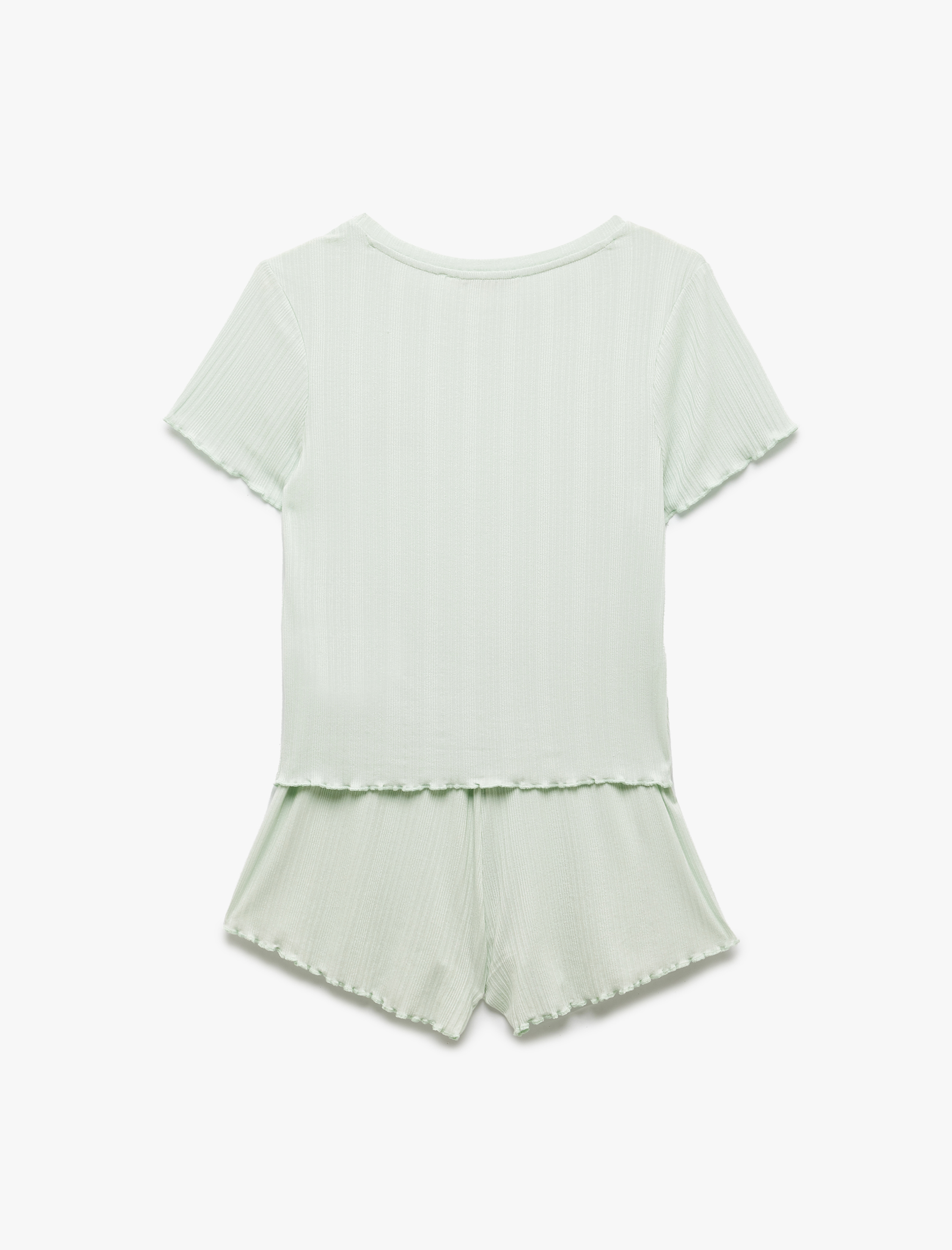   Kaşkorse Modal Kumaş Kısa Kollu Şortlu Pijama Takımı