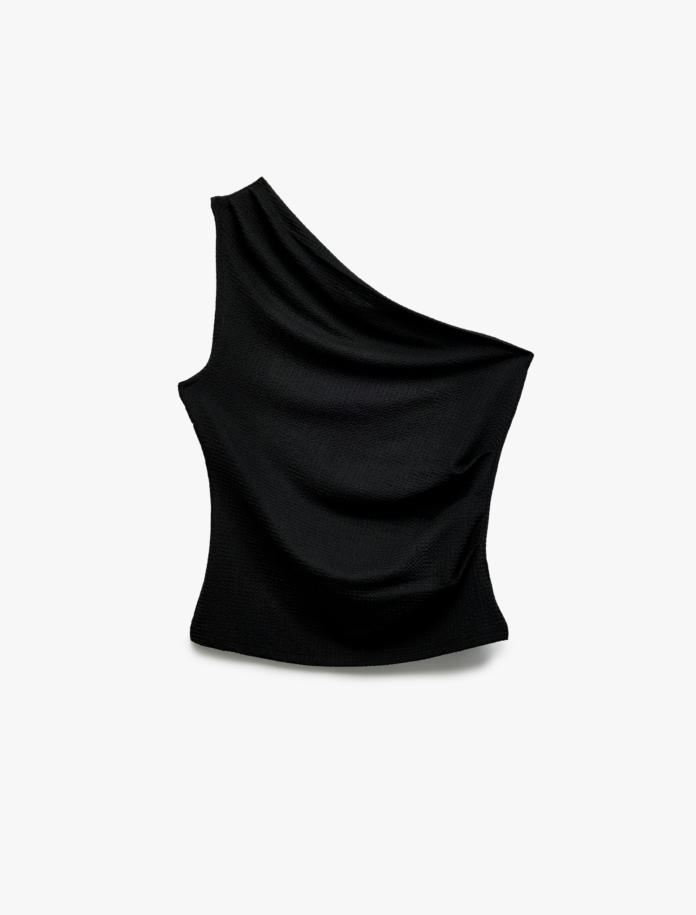   Asimetrik Drape Detaylı Tek Omuz Bluz