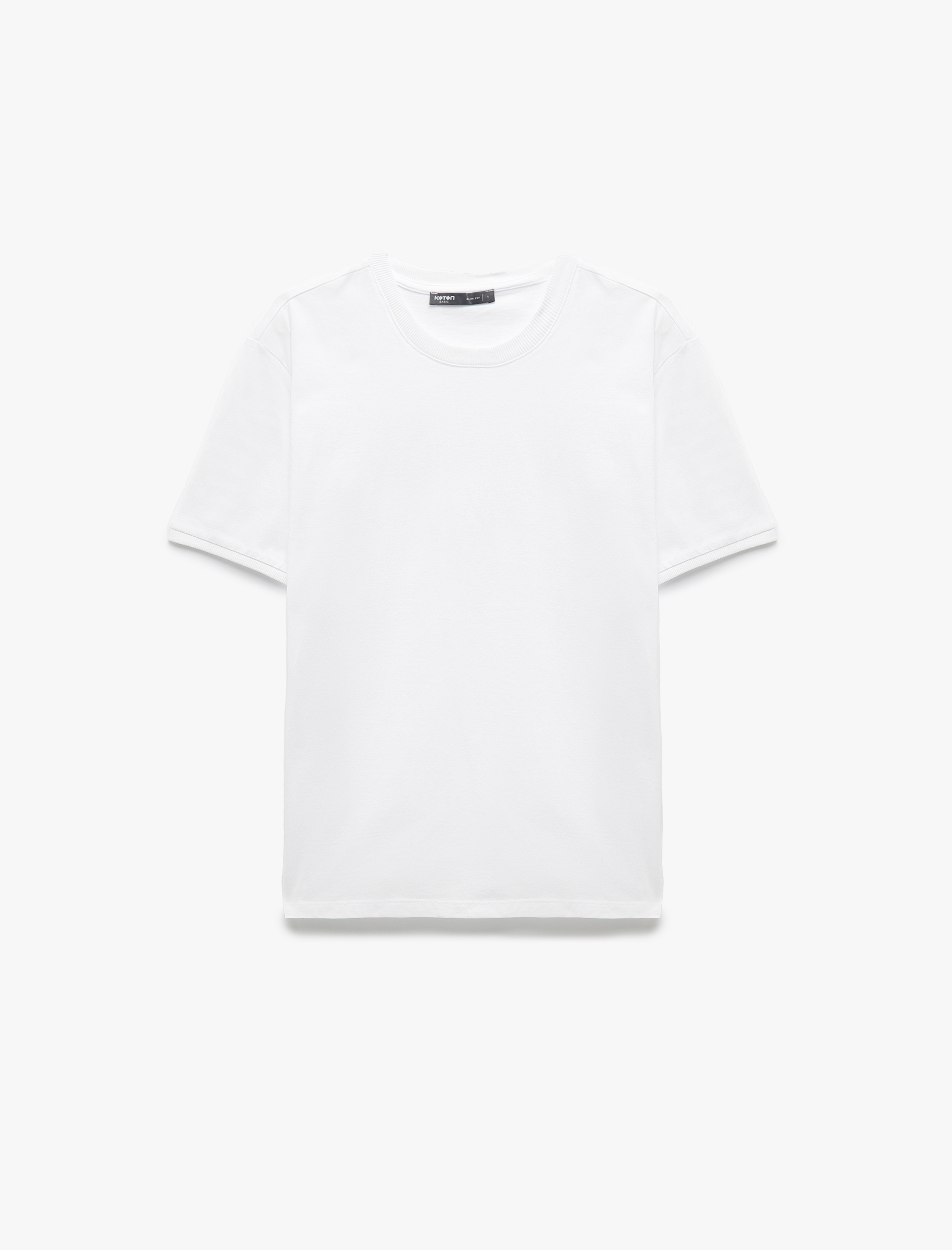   Kısa Kollu Bisiklet Yaka Pamuklu Slim Fit Erkek Basic Tişört