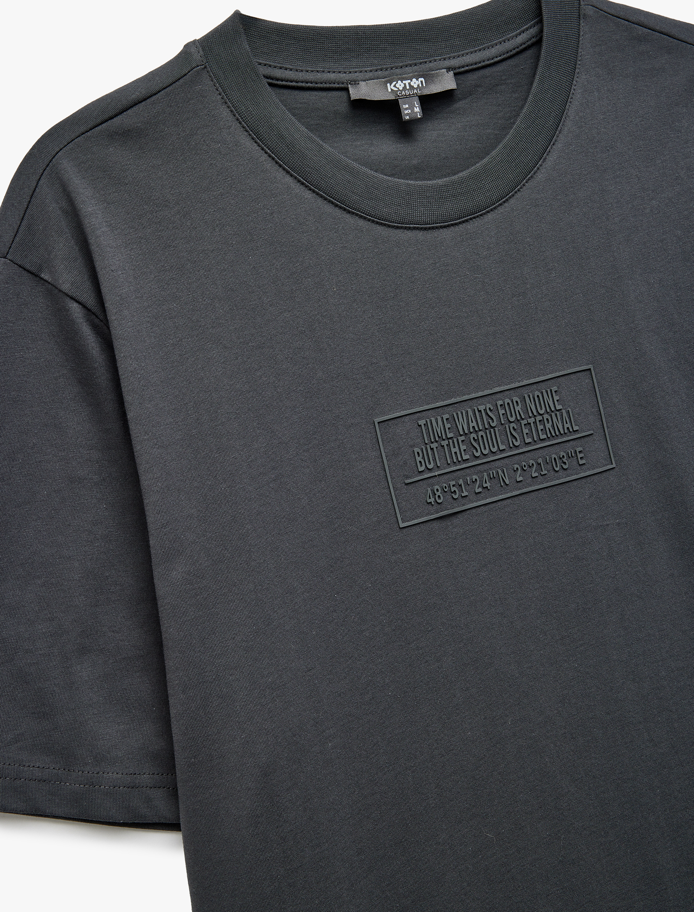   Regular Fit Pamuklu Bisiklet Yaka Kısa Kollu Baskılı Tişört