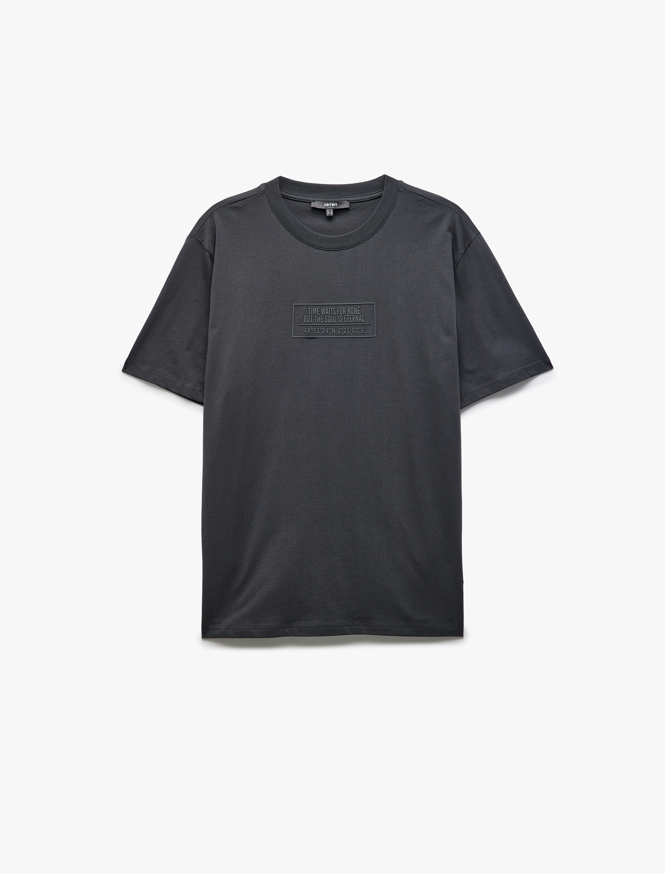   Regular Fit Pamuklu Bisiklet Yaka Kısa Kollu Baskılı Tişört