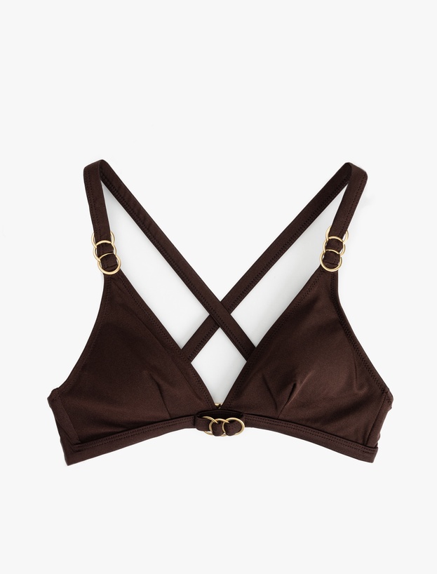Aksesuar Detaylı Arkası Çapraz Askılı Üçgen Bikini_2