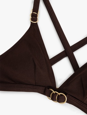 Aksesuar Detaylı Arkası Çapraz Askılı Üçgen Bikini_4