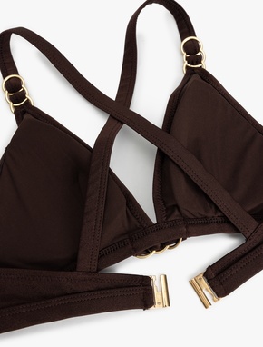 Aksesuar Detaylı Arkası Çapraz Askılı Üçgen Bikini_3