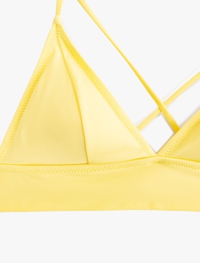 Arkası Çapraz Bağlama Detaylı V Yaka Bralet Bikini Üstü_3