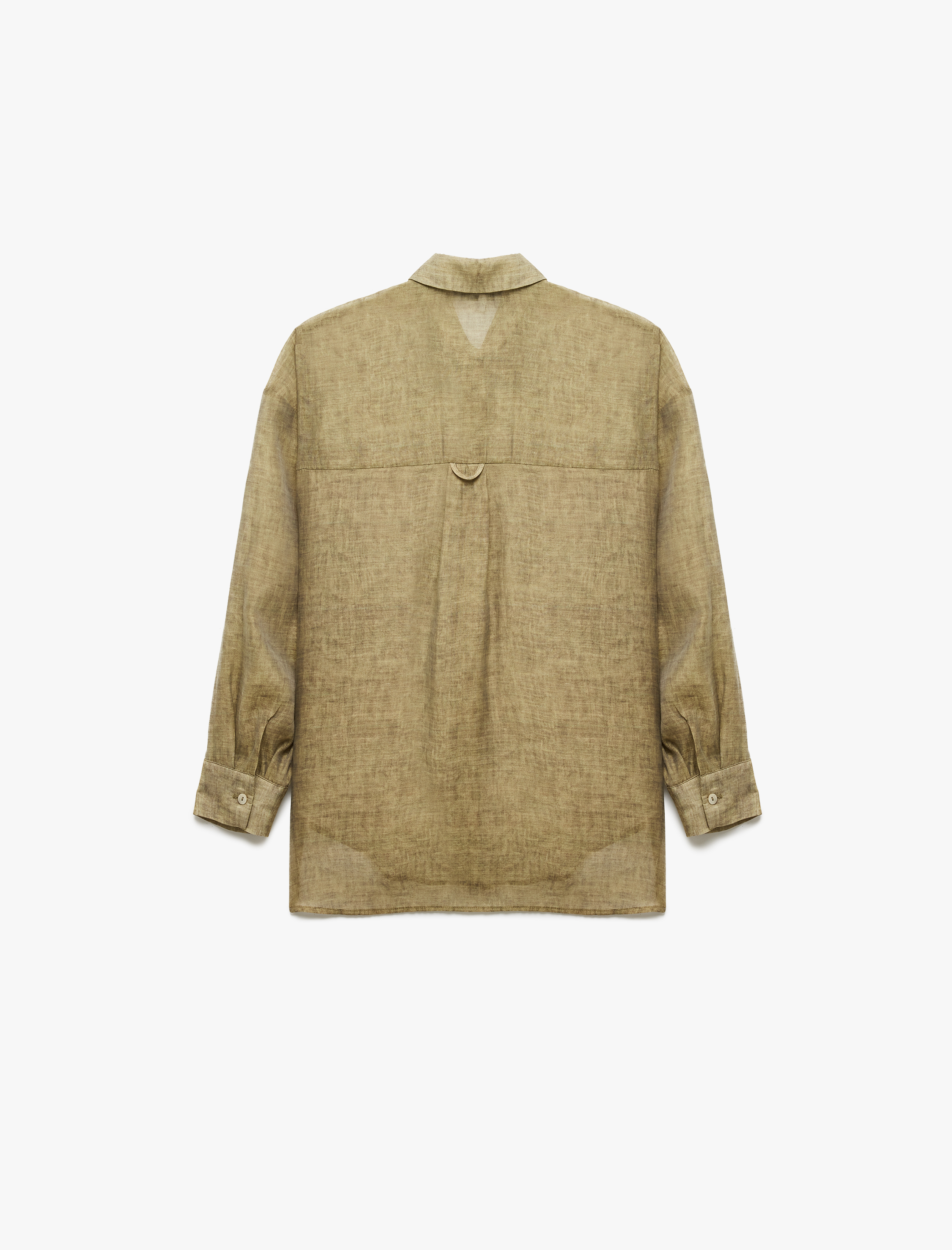 Koton X Sima Tarkan - Klasik Yaka Tek Cep Detaylı Uzun Kollu Transparan Gömlek