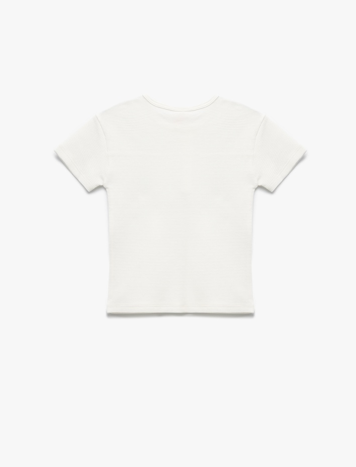 Erkek Bebek Kısa Kollu Bisiklet Yaka Düğmeli Cep Detaylı Pamuklu Tişört