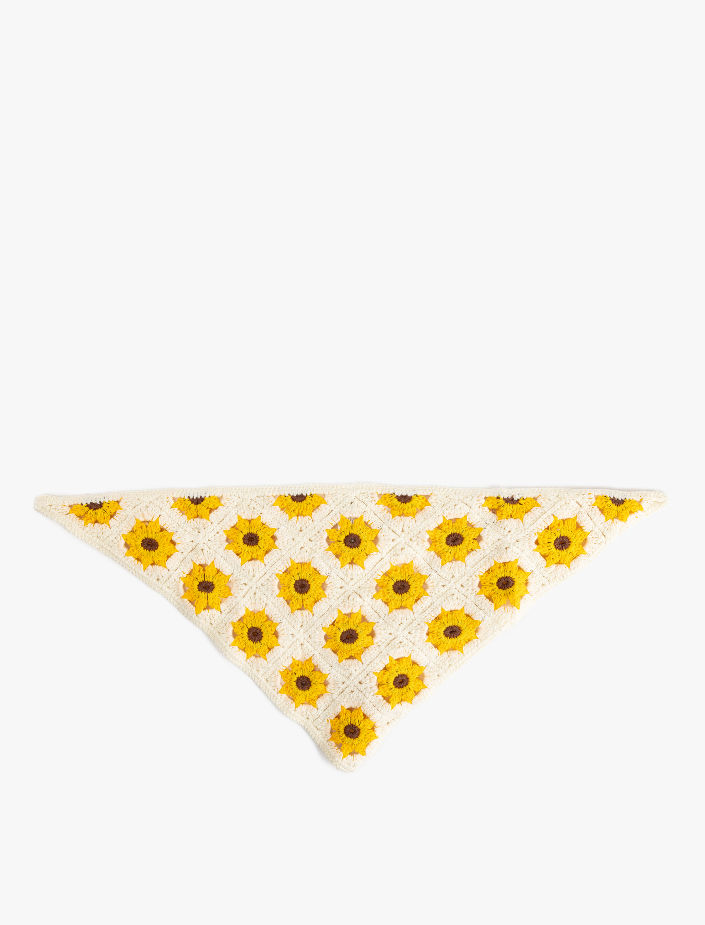  Kadın Kroşe Çiçekli Üçgen Bandana
