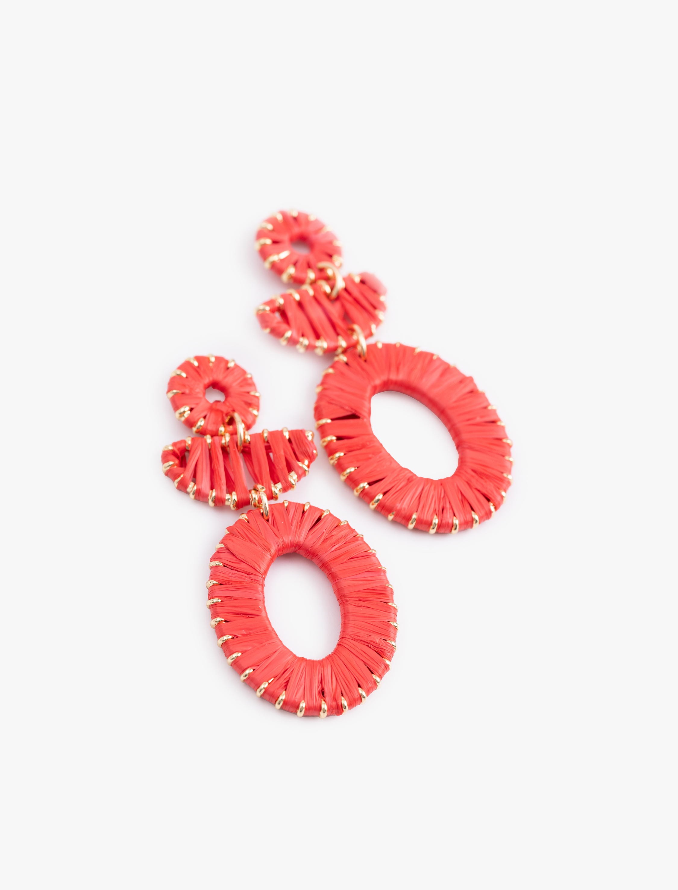  Kadın Büyük Boy Geometrik Hasır Küpe