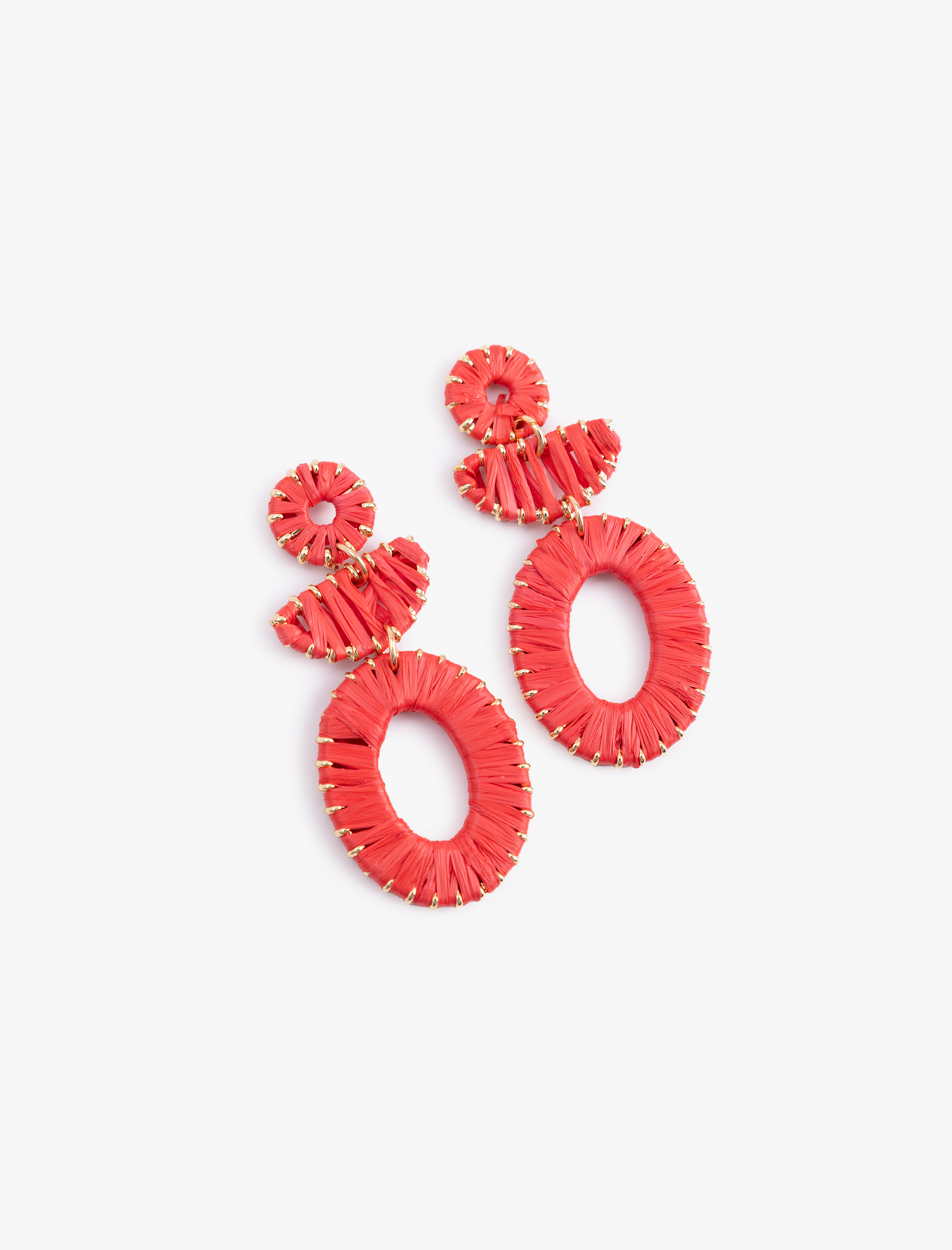  Kadın Büyük Boy Geometrik Hasır Küpe