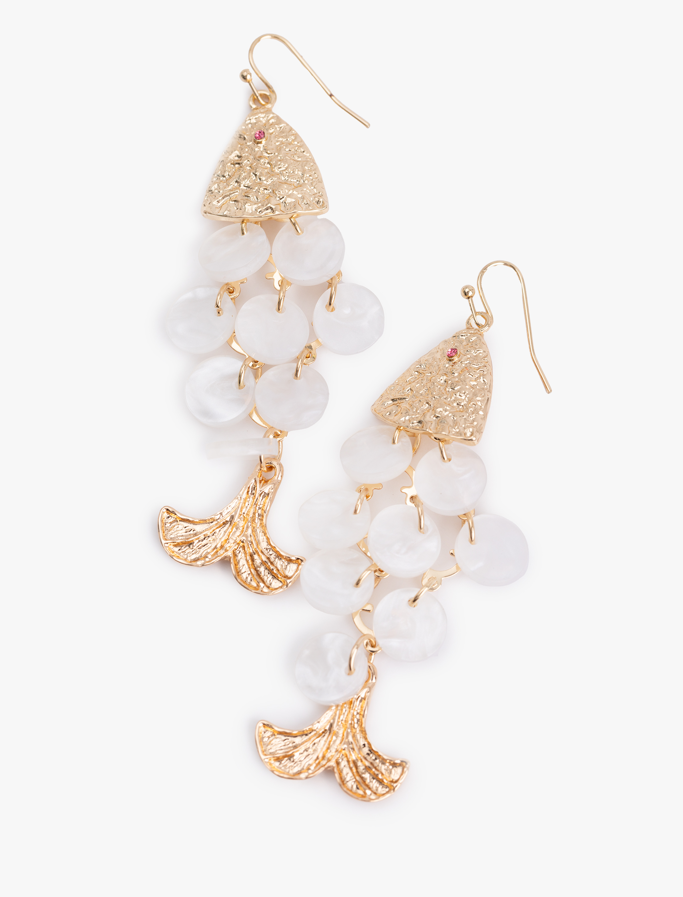  Kadın Boncuk Detaylı Sallantılı Balık Küpe