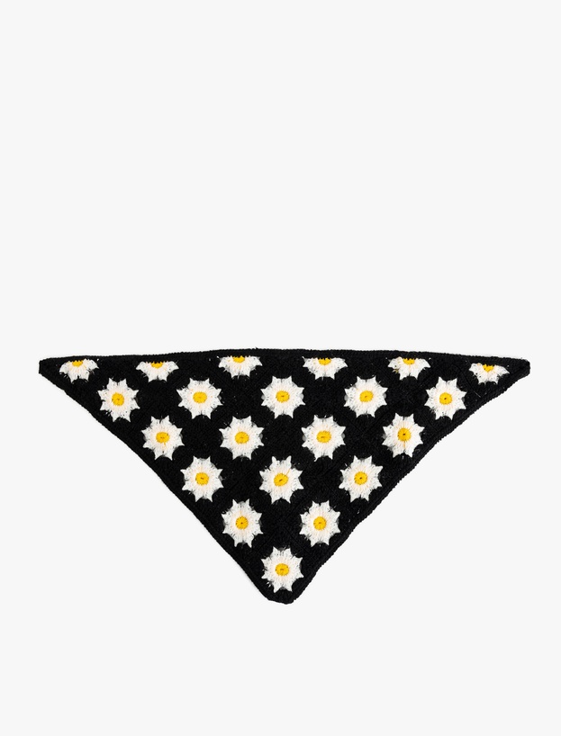 Kroşe Çiçekli Üçgen Bandana_1