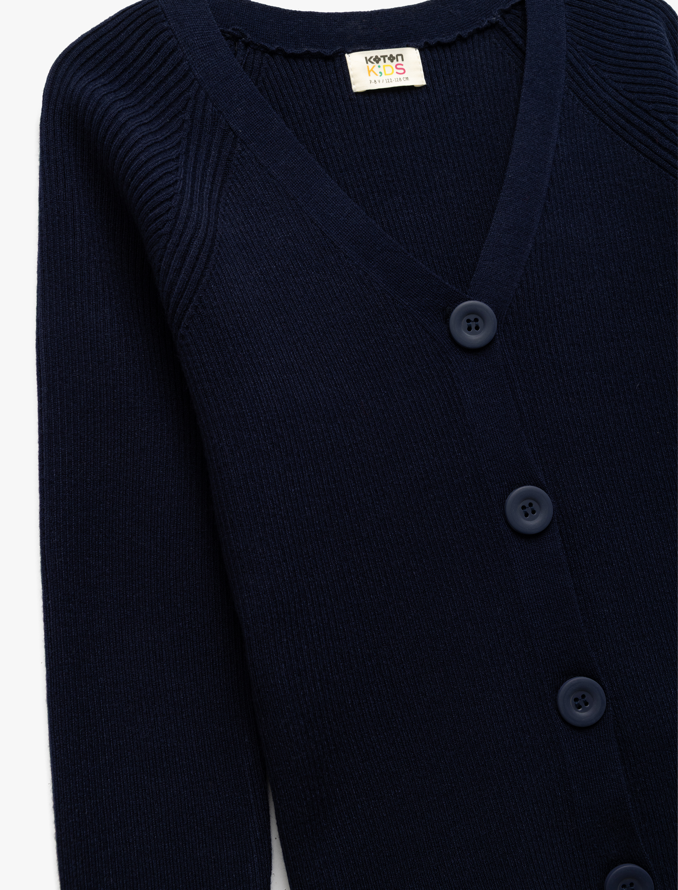  Kız Çocuk V Yaka Uzun Kollu Düğmeli Triko Okul Hırkası