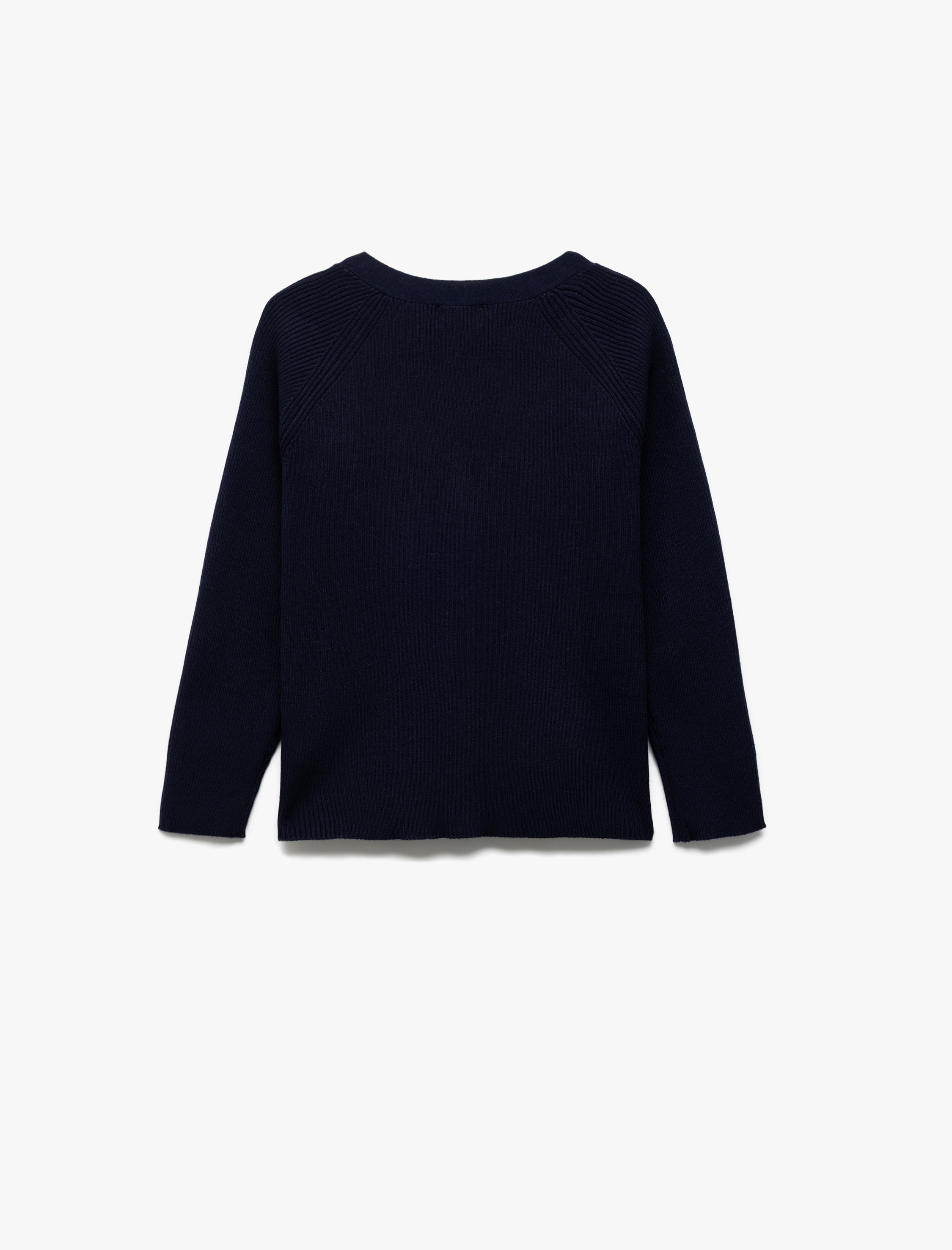  Kız Çocuk V Yaka Uzun Kollu Düğmeli Triko Okul Hırkası