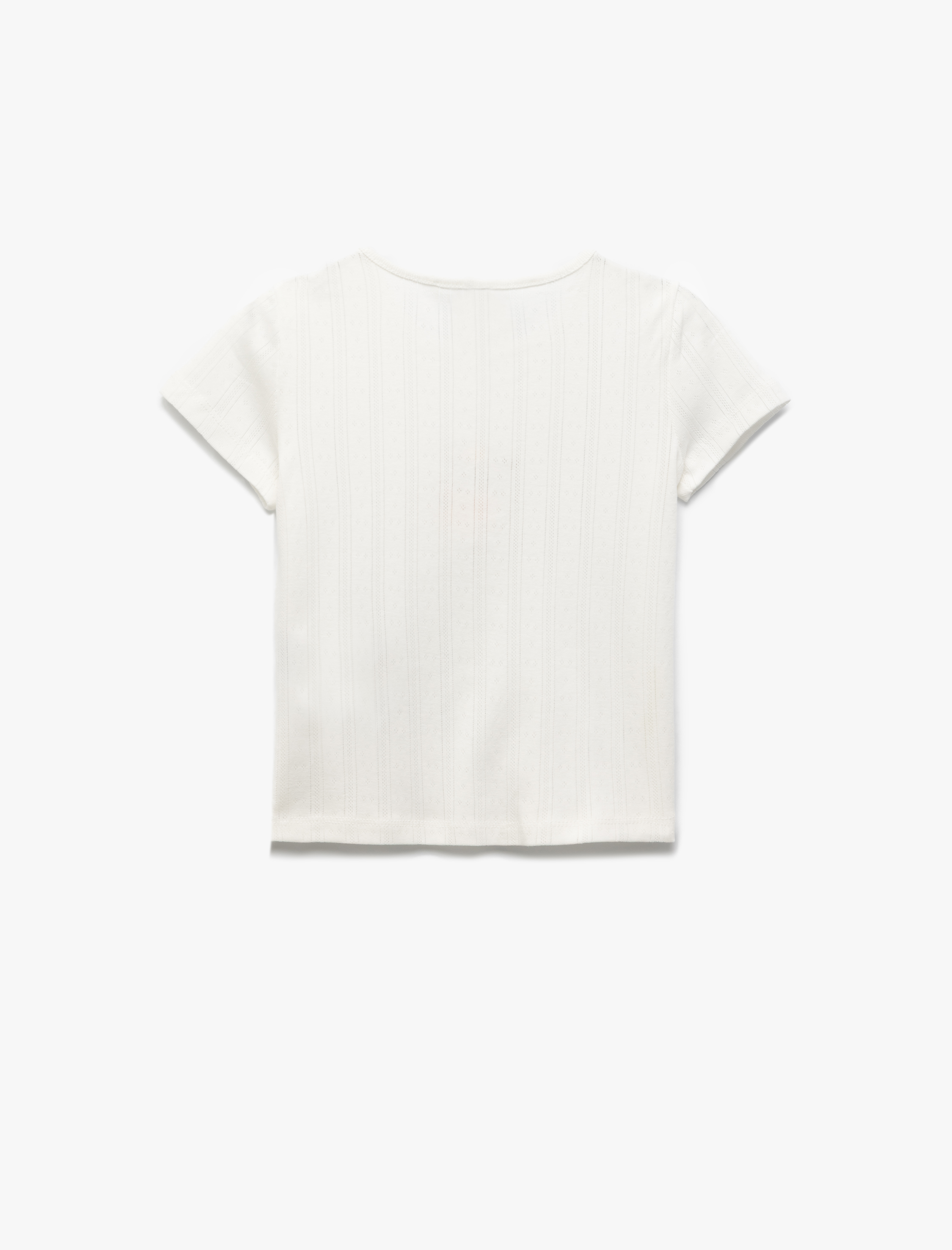  Kız Bebek Pamuklu Bisiklet Yaka Kısa Kollu Baskılı Tişört