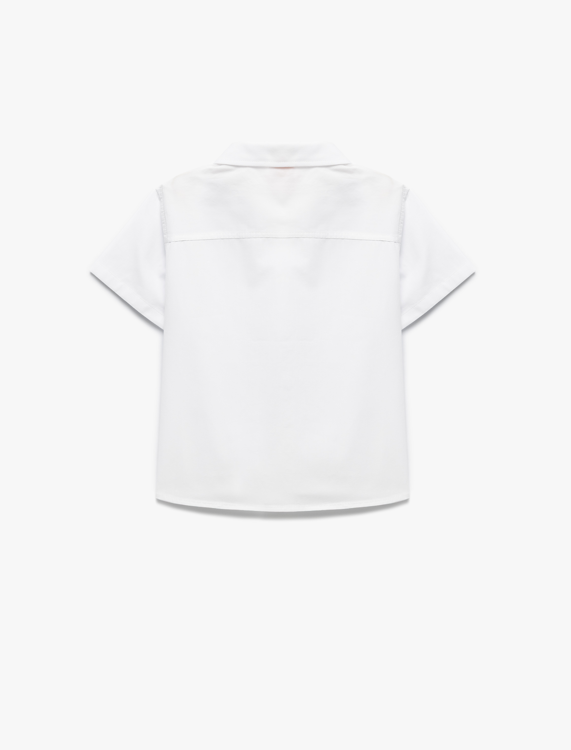  Erkek Bebek Kısa Kollu Cep Detaylı Düğmeli Pamuklu Gömlek