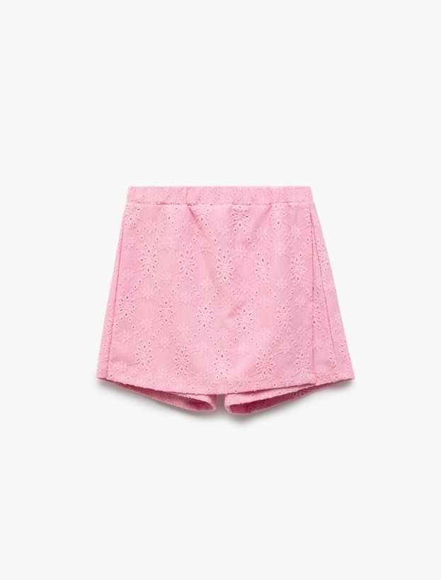 Fisto Beli Lastikli Mini Şort Etek_0