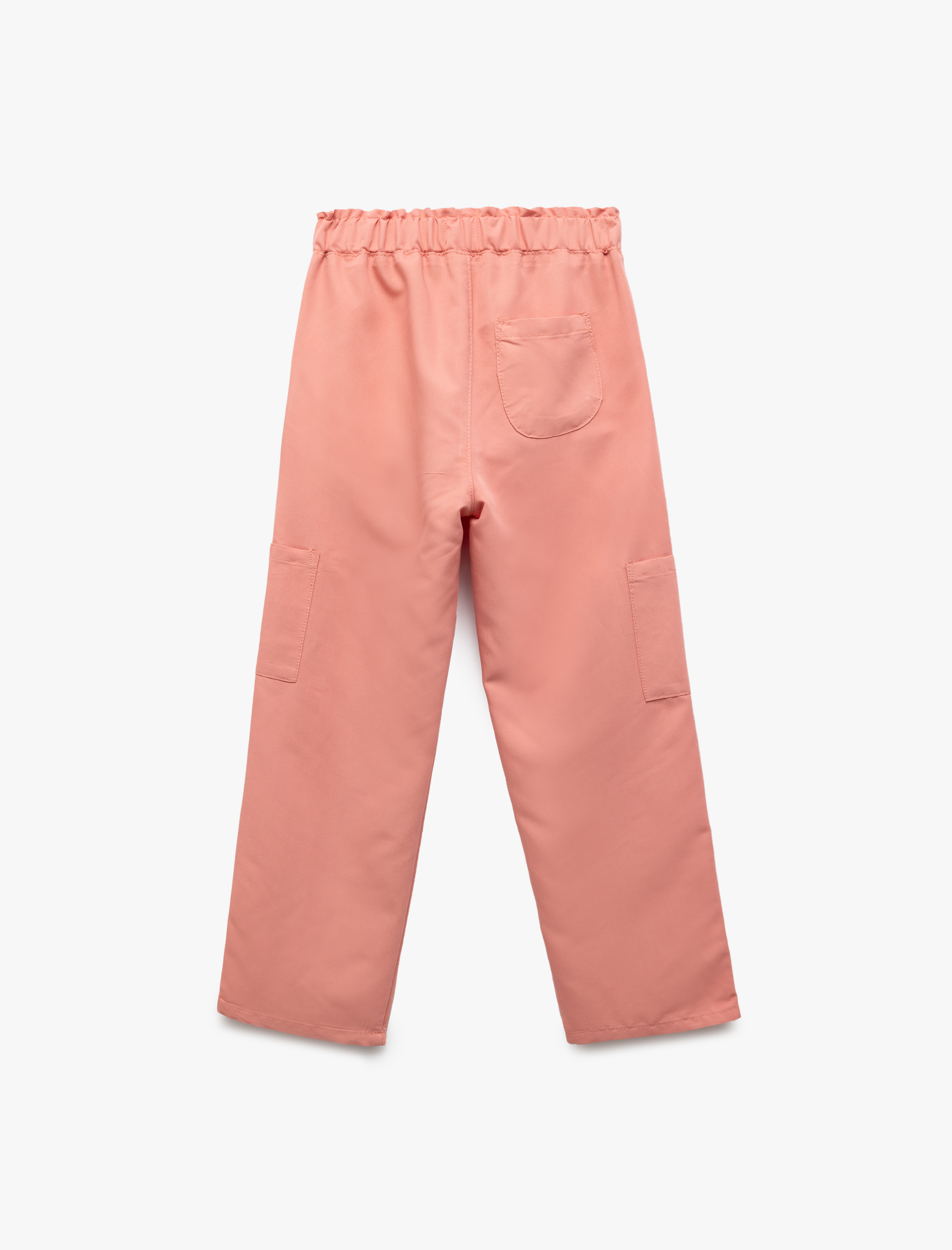  Kız Çocuk Viskon Karışımlı Cepli Bol Kalıp Kargo Pantolon