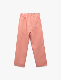 Viskon Karışımlı Cepli Bol Kalıp Kargo Pantolon