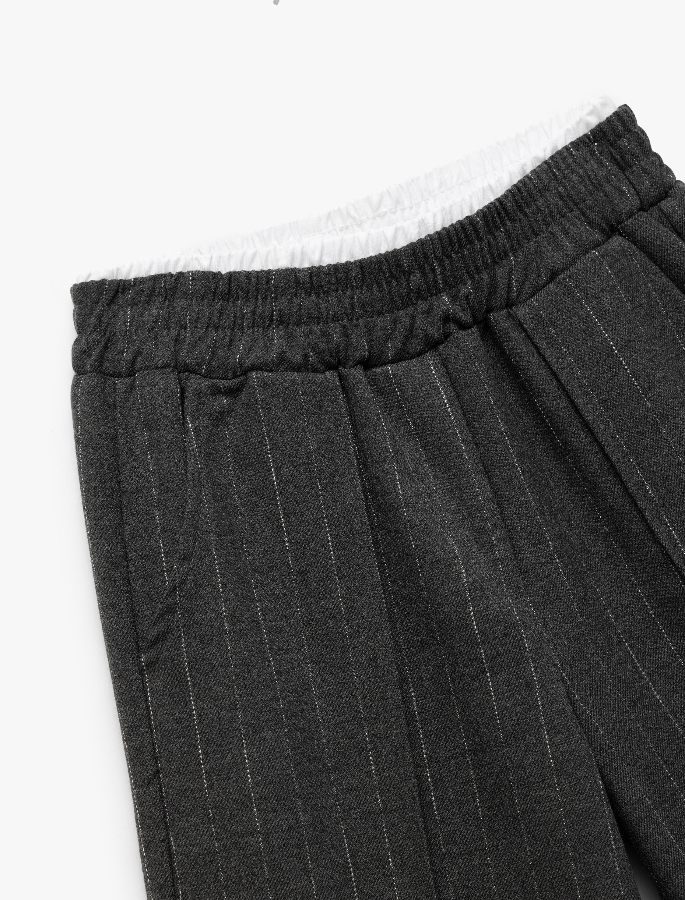  Kız Çocuk Viskon Karışımlı Beli Lastikli Kontrast Detaylı Geniş Paça Çizgili Pantolon