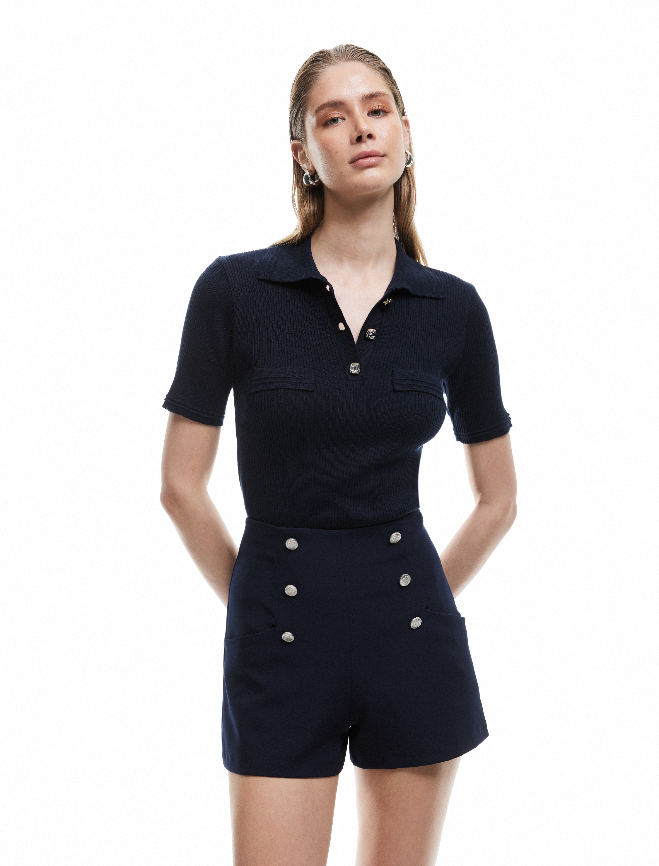   Koton X Sima Tarkan - Düğmeli Kısa Kollu Polo Yaka Triko Kazak