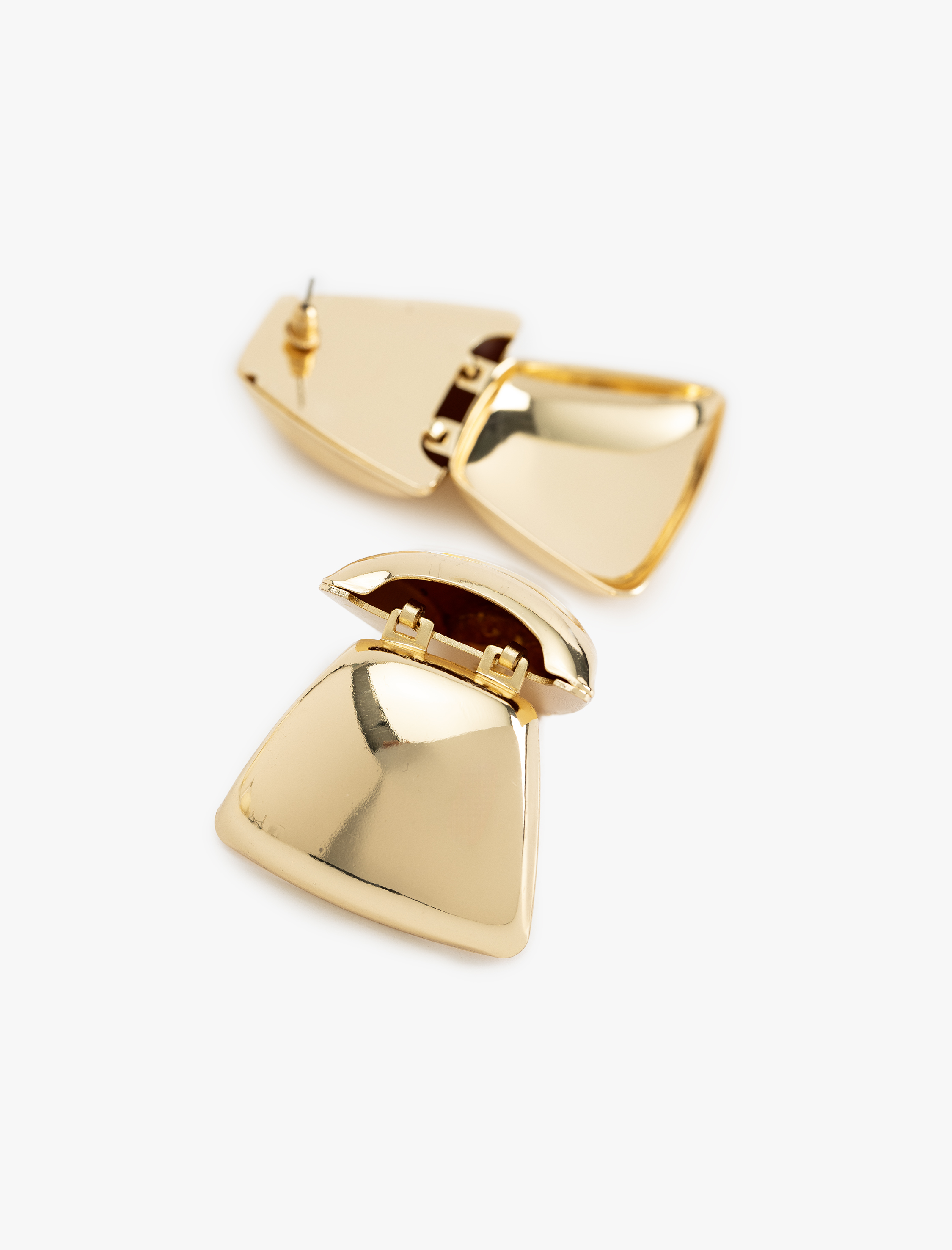  Kadın Büyük Boy Sallantılı Çelik Geometrik Küpe - Koton X Sima Tarkan