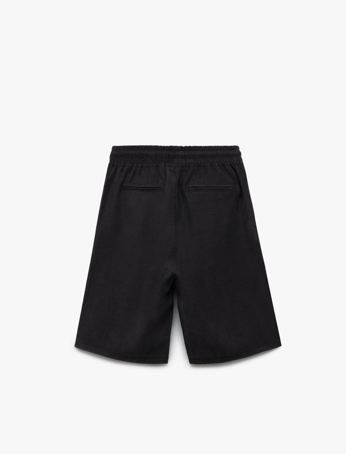 Erkek Çocuk Viskon Cep Detaylı Beli Bağcıklı Basic Şort