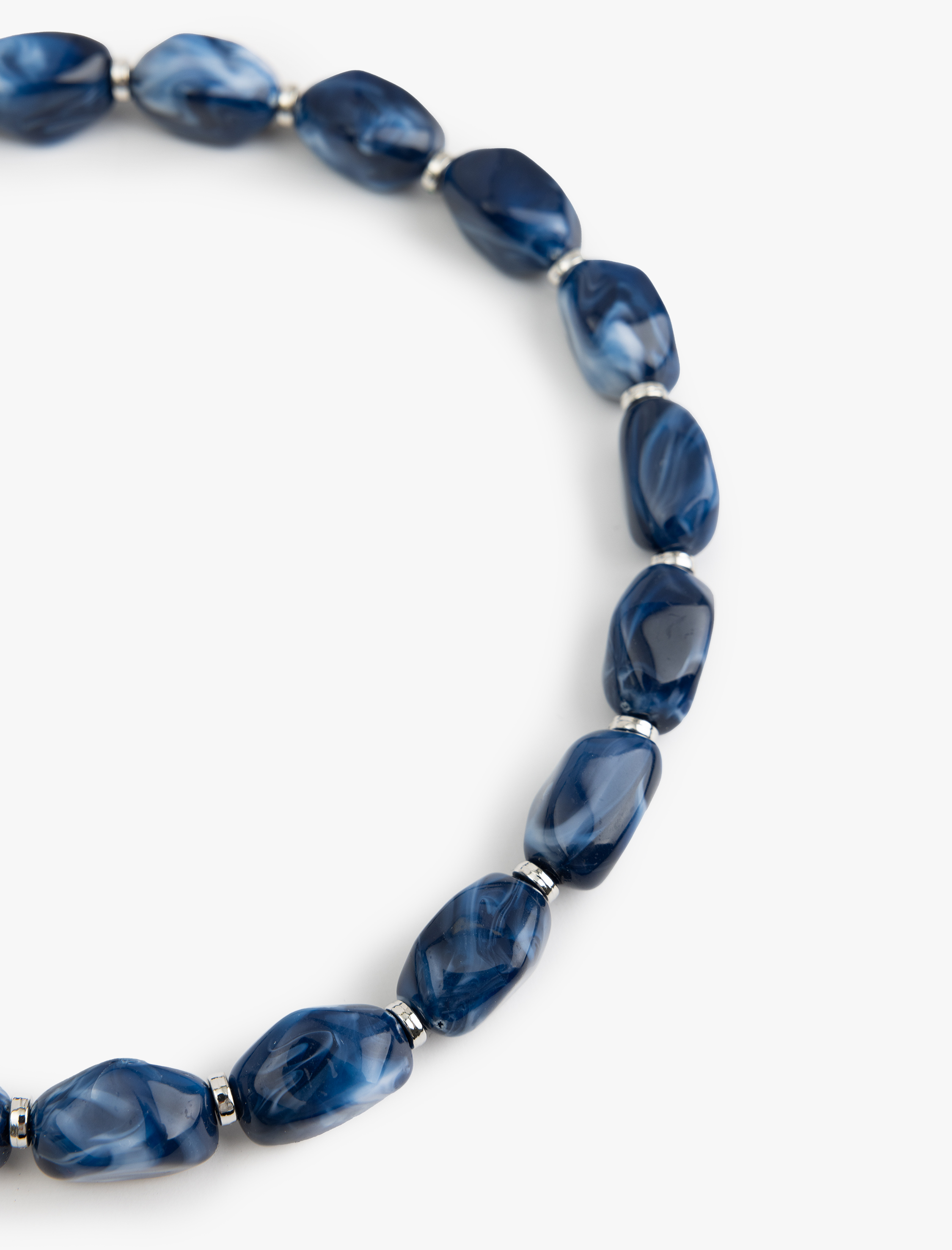  Kadın Çelik Karışımlı Taşlı Boncuklu Kolye