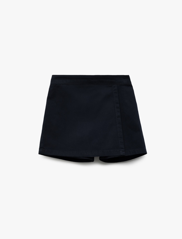 Pamuklu Gabardin Okul Şort Eteği_0