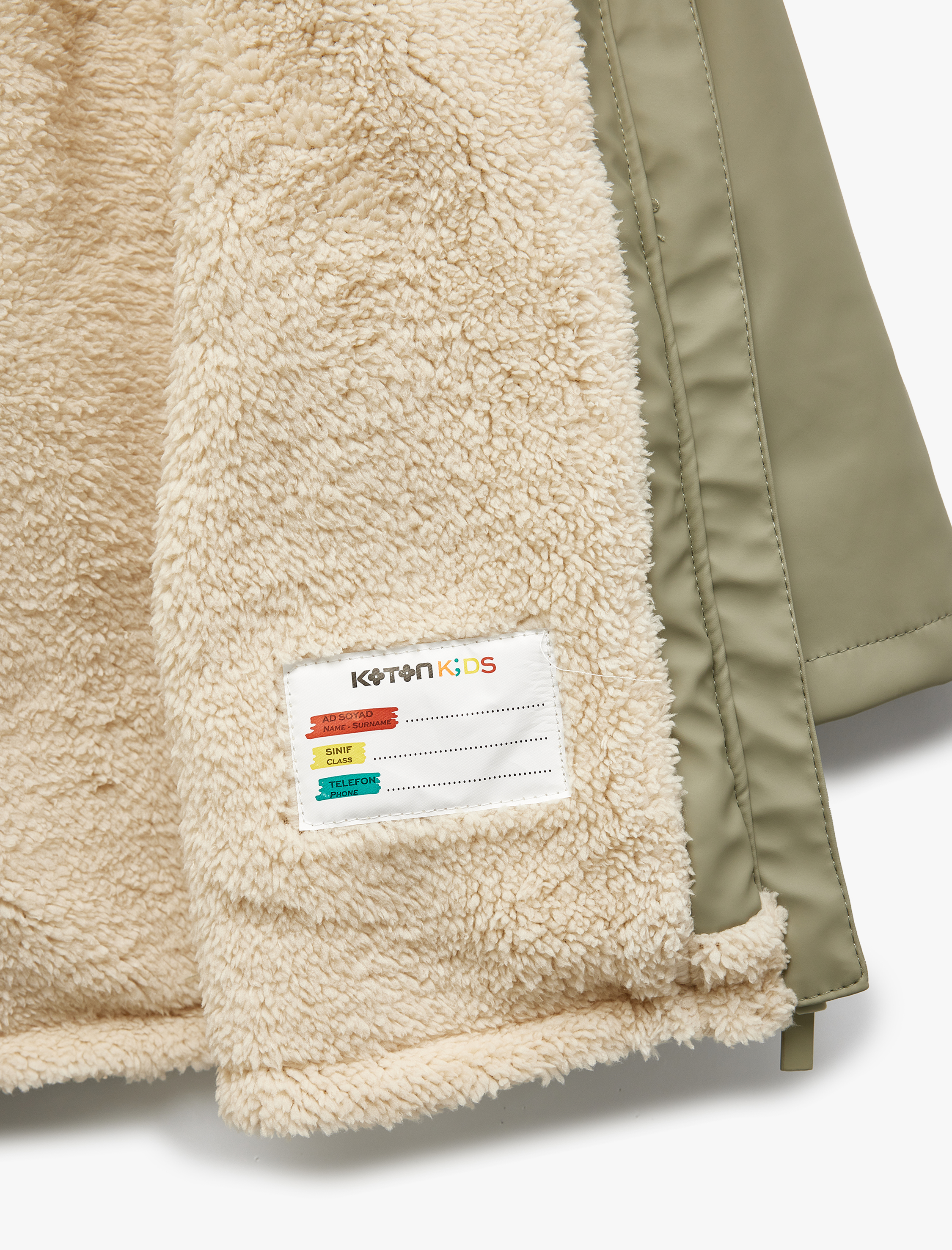  Kız Çocuk Bol Kalıp Fermuarlı İçi Peluş Kanguru Cepli Kapşonlu Kaban