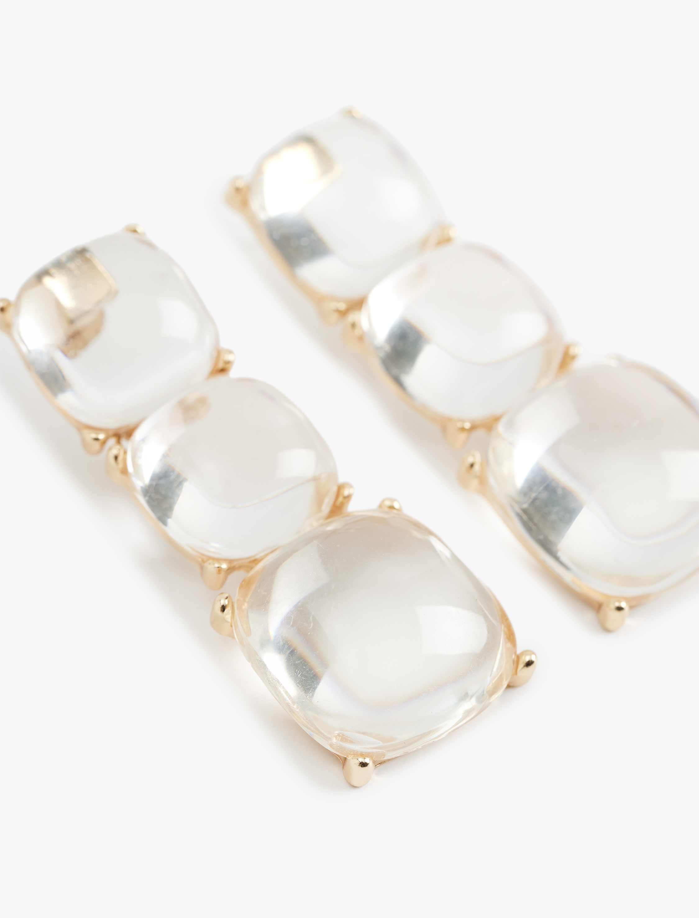  Kadın Sallantılı Büyük Boy Şeffaf Geometrik Küpe