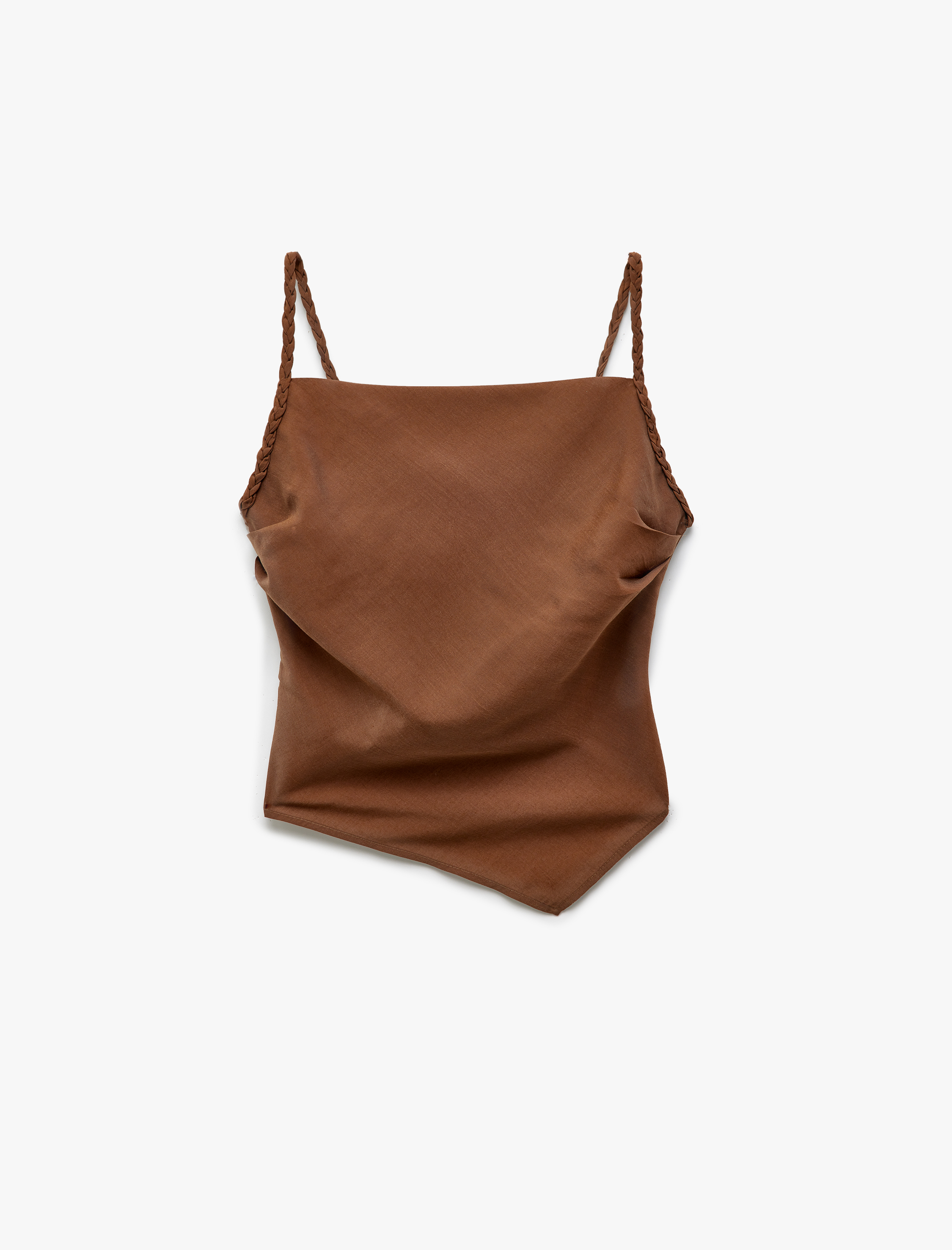   Koton X Sima Tarkan - Gipe Detaylı Modal Asimetrik Kesim İnce Askılı Top