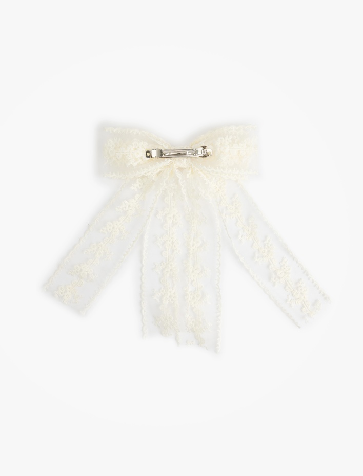 Kadın Çiçekli Tül Fiyonk Toka