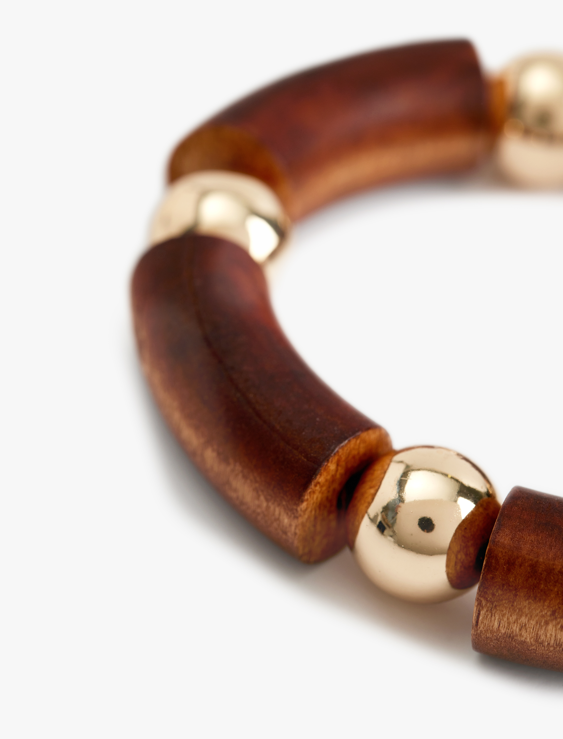  Kadın Doğal Dokulu Ahşap Boncuklu Bileklik - Koton X Sima Tarkan