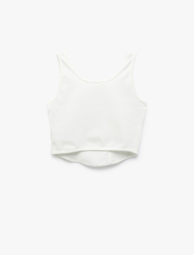 Pamuklu Slim Fit U Yaka Kalın Askılı Basic Crop Atlet_1