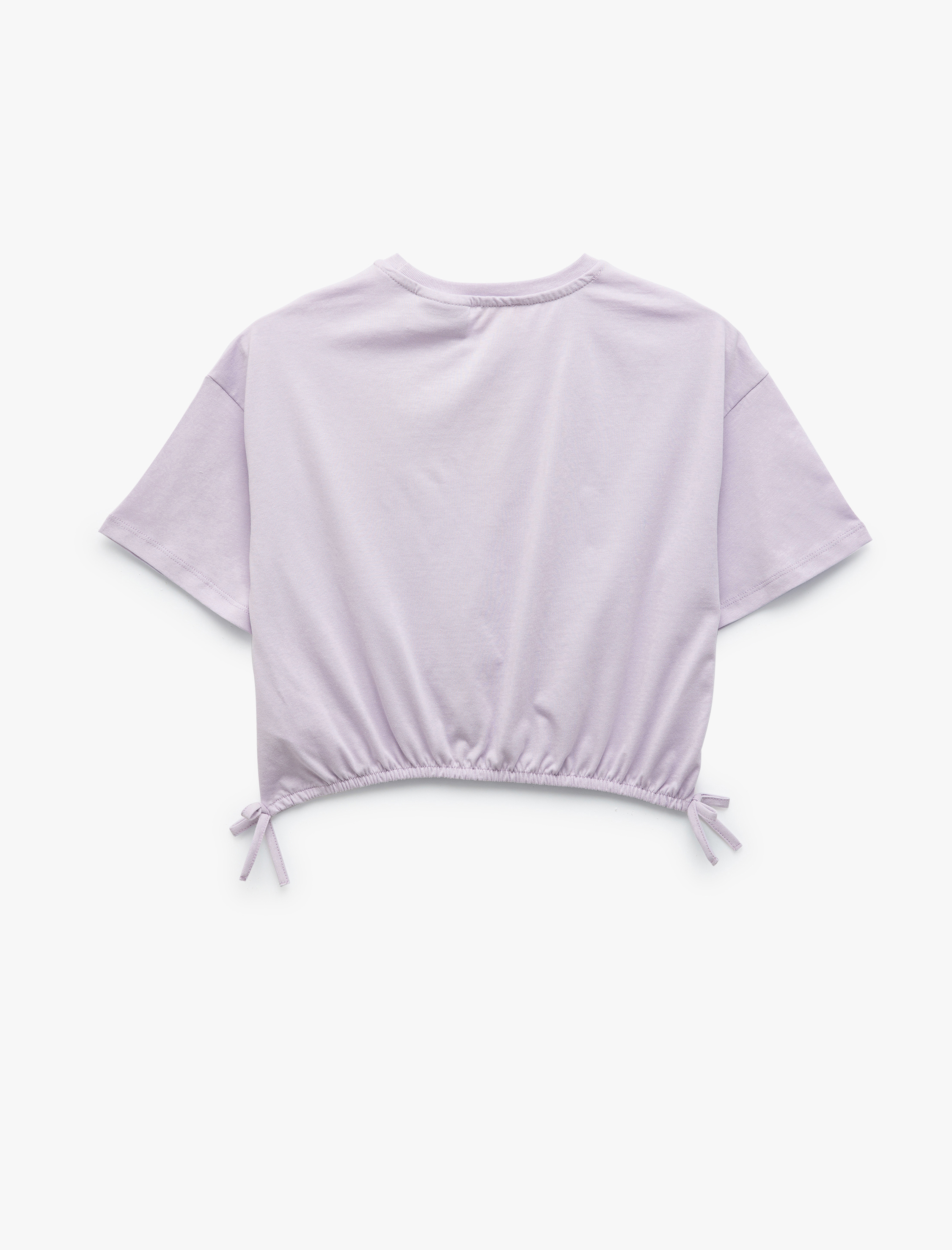  Kız Çocuk Lisanslı Lola Bunny Baskılı Büzgülü Kısa Kollu Crop Tişört