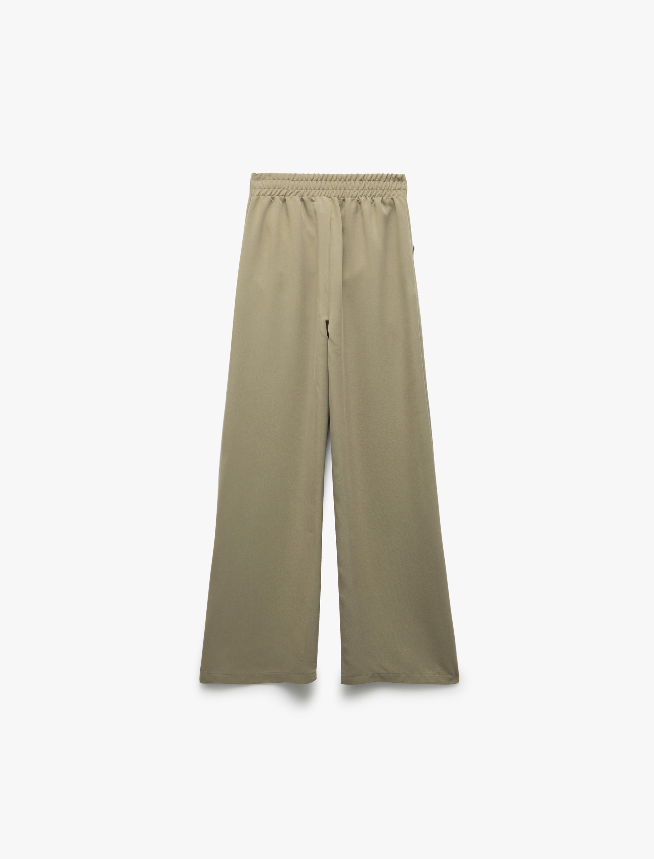  Kız Çocuk Modal Karışımlı Düğmeli Cepli Geniş Paça Pantolon