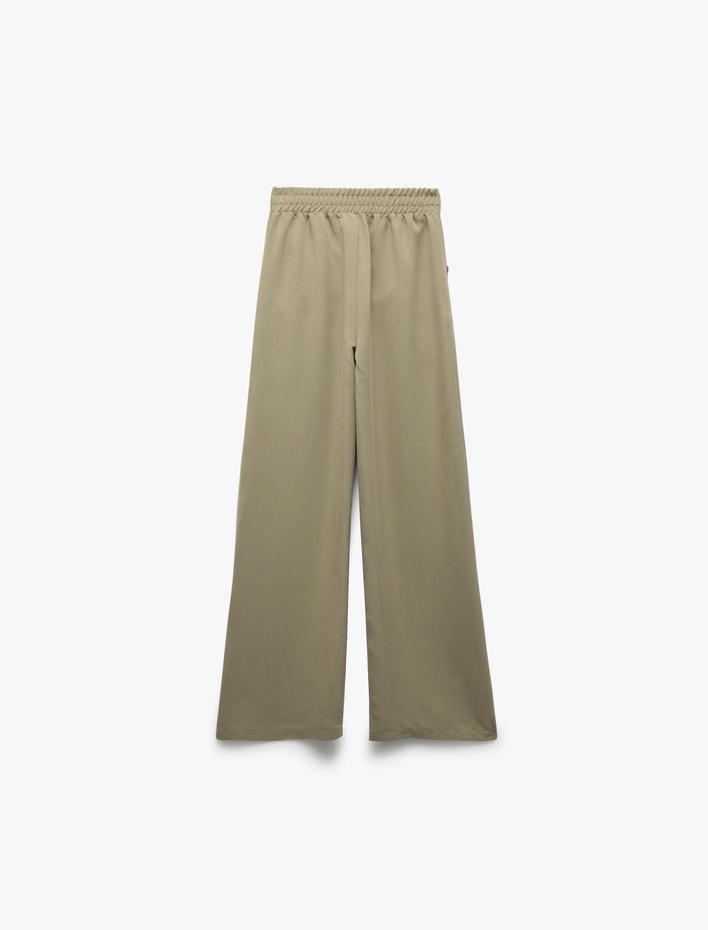 Kız Çocuk Modal Karışımlı Düğmeli Cepli Geniş Paça Pantolon